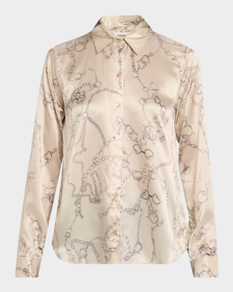 Tyler Silk Button-Front Blouse by L'AGENCE