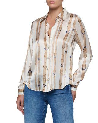 Tyler Silk Long Sleeve Blouse by L'AGENCE