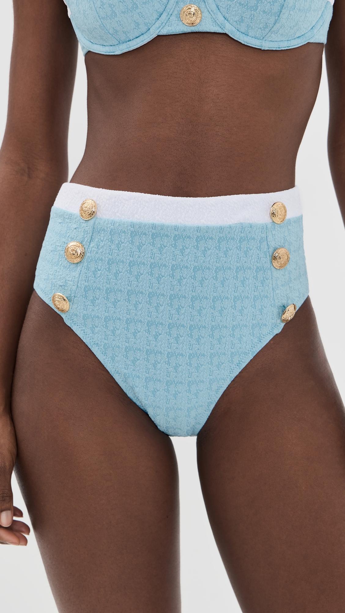 Vanessa Colorblock Chic High Waisted Bikini Bottoms by L'AGENCE