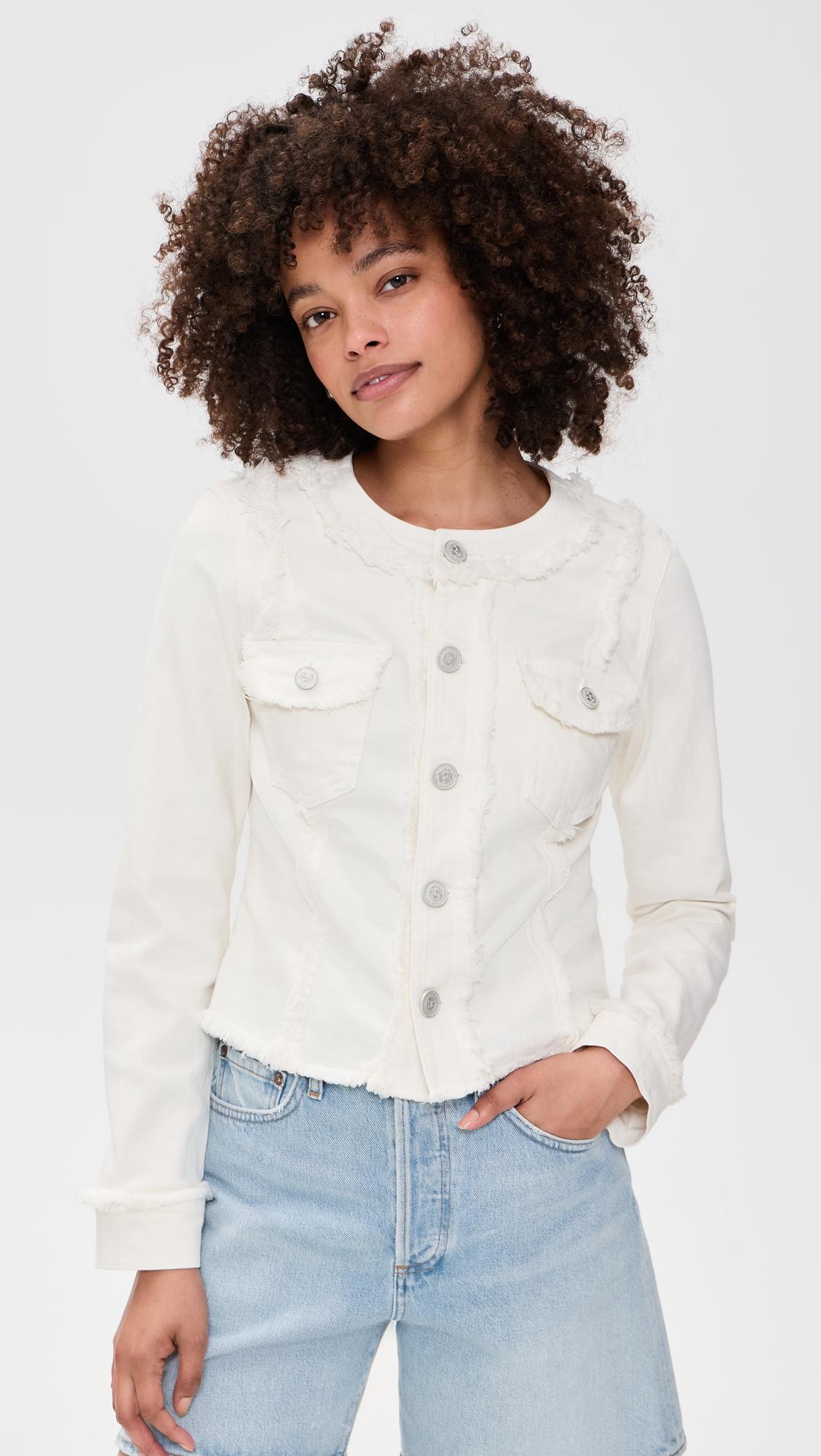 Yarin Collarless Fray Jacket by L'AGENCE