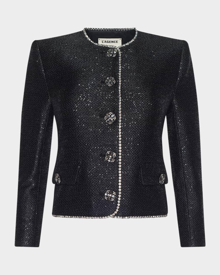 Zell Sequined Tweed Jacket by L'AGENCE
