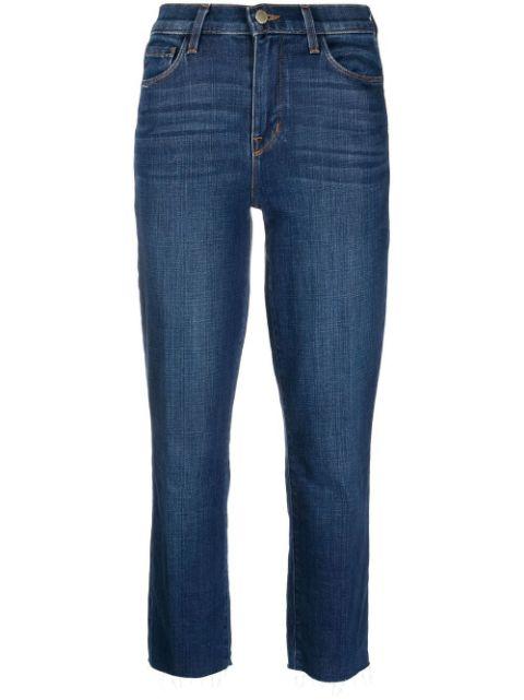 high-rise straight-leg jeans by L'AGENCE