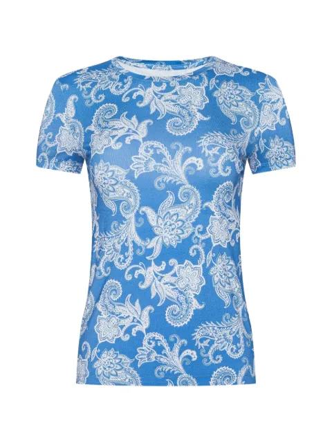 paisley-pattern crew-neck T-shirt by L'AGENCE
