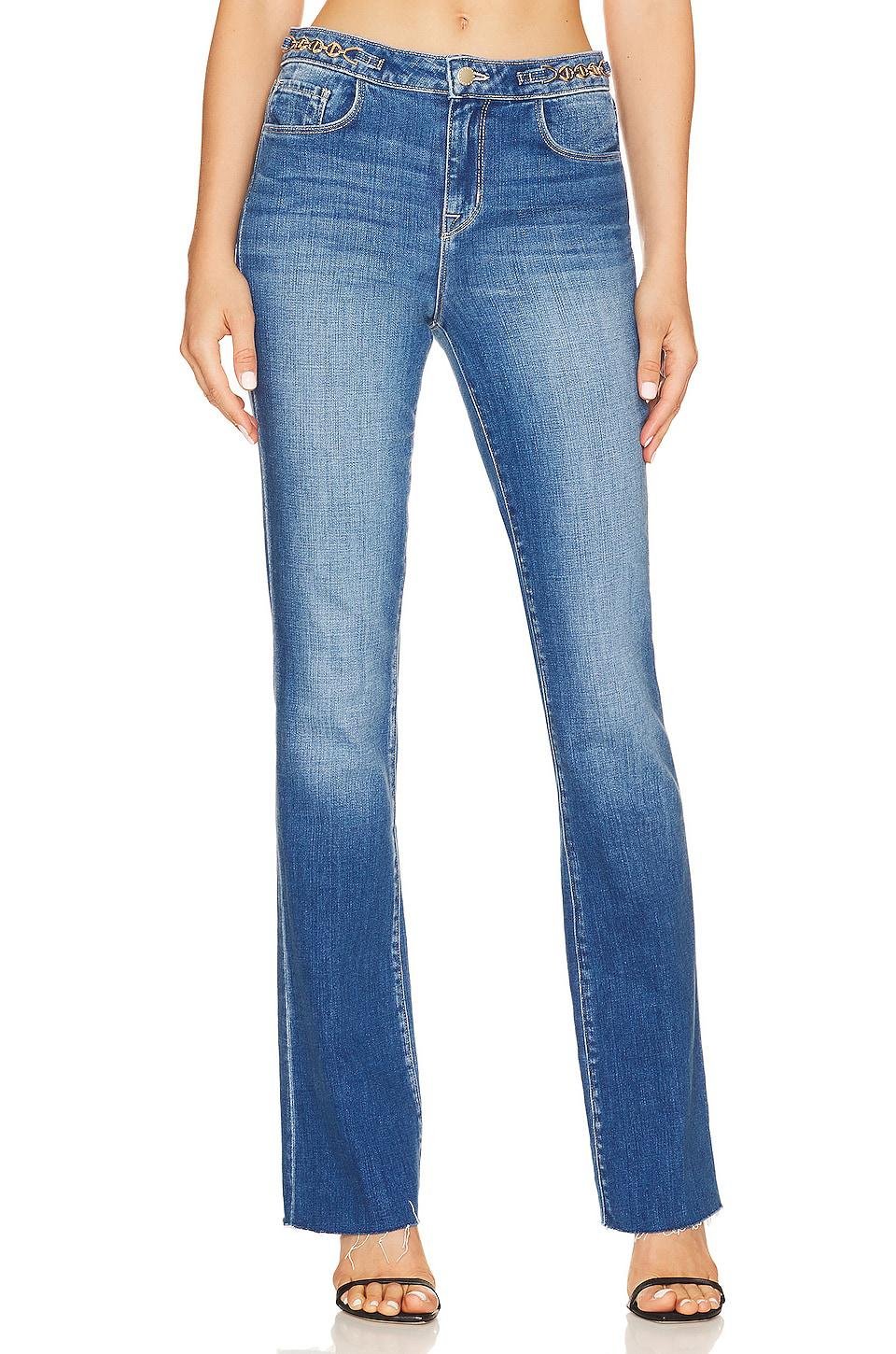 ruth high rise straight gold chain jeans by L'AGENCE | jellibeans