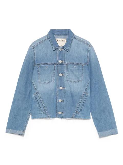 seam-embellished denim jacket by L'AGENCE