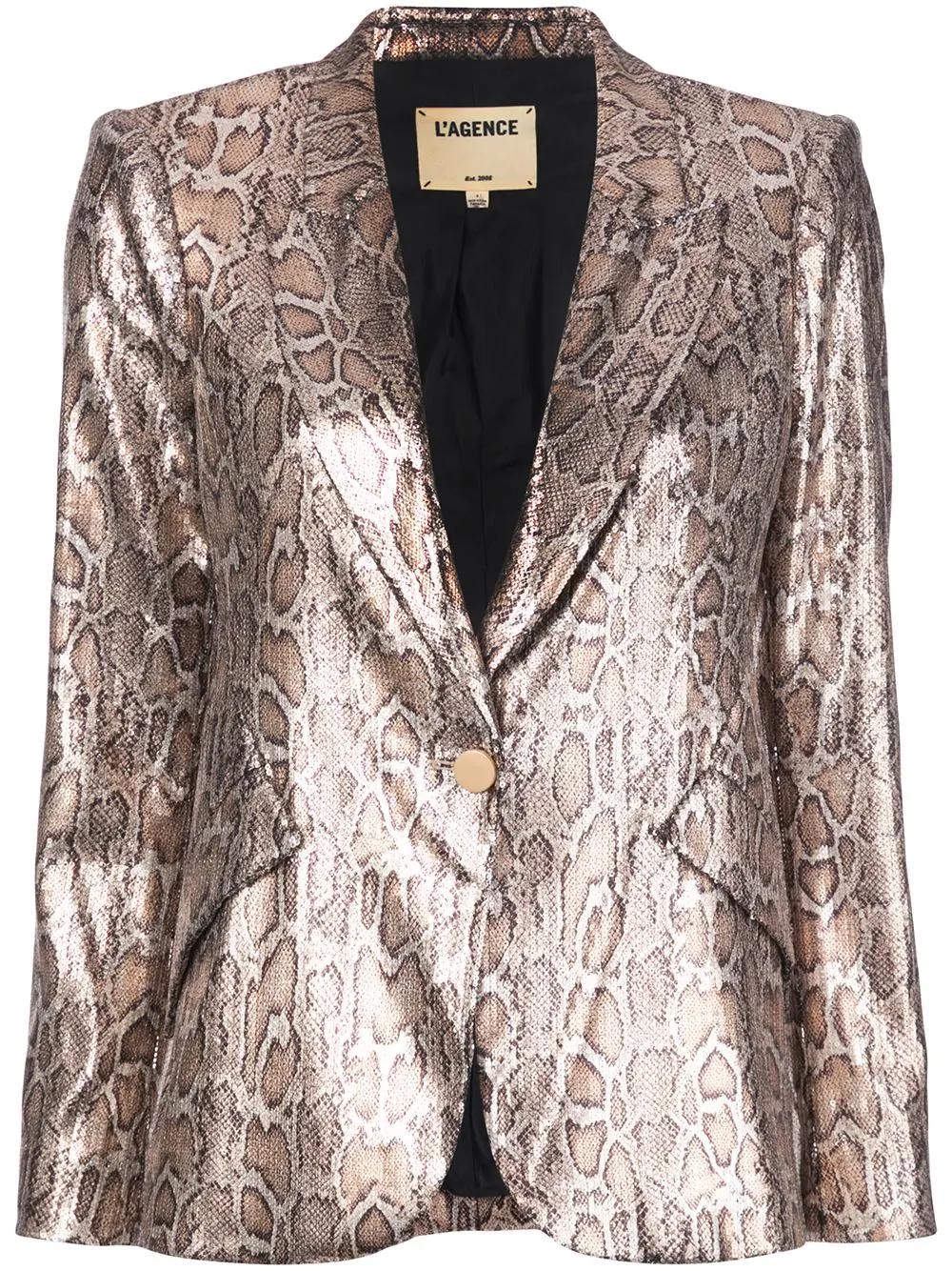 sequin leopard print blazer by L'AGENCE
