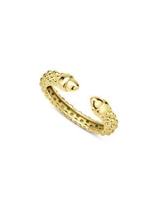 18K Yellow Gold Signature Caviar Stack Cuff Ring by LAGOS