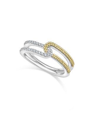18K Yellow Gold & Sterling Silver Caviar Lux-Clip Diamond Small  Statement Ring - Exclusive by LAGOS