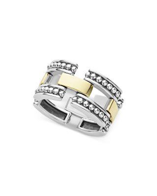 18K Yellow Gold & Sterling Silver High Bar Statement Ring by LAGOS