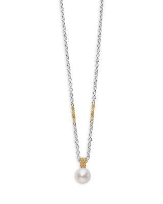 18K Yellow Gold & Sterling Silver Luna Cultured Freshwater Pearl Pendant Necklace by LAGOS
