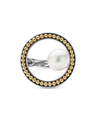 18K Yellow Gold & Sterling Silver Luna Cultured Freshwater Pearl Ring by LAGOS