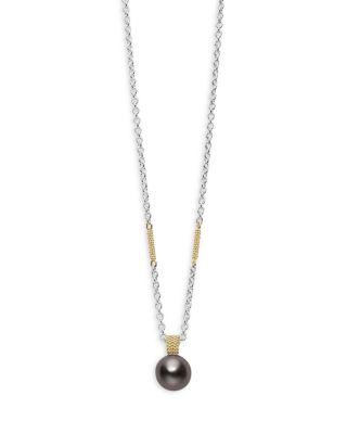 18K Yellow Gold & Sterling Silver Luna Pearl Pendant Necklace by LAGOS