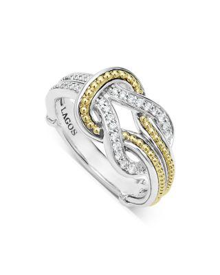 18K Yellow Gold & Sterling Silver Newport Diamond Knot Statement Ring by LAGOS