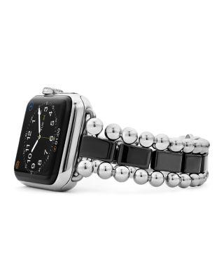 Black Ceramic Smart Caviar Apple™ Watch Band by LAGOS