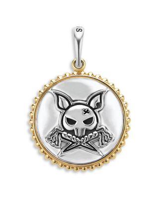 Men's 18K Yellow Gold & Sterling Silver Anthem Krunch Emblem Disc Pendant - Exclusive by LAGOS