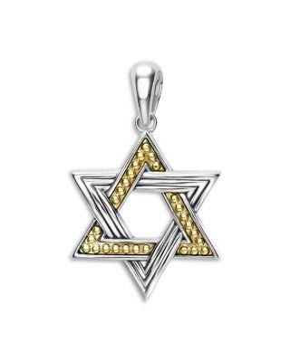 Men's 18K Yellow Gold & Sterling Silver Anthem Star of David Amulet Pendant by LAGOS