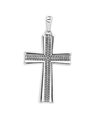 Men's Sterling Silver Anthem Bead Cross Pendant - Exclusive by LAGOS