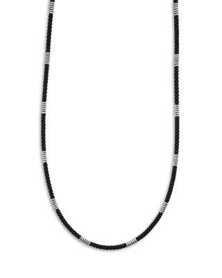 Men's Sterling Silver Anthem Black Ceramic Station Necklace - Exclusive by LAGOS