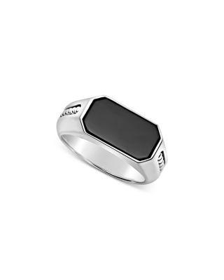 Men's Sterling Silver Anthem Onyx Octagon Ring by LAGOS
