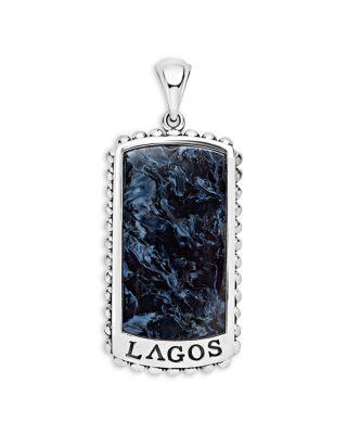 Men's Sterling Silver Anthem Pietersite Dog Tag Pendant - Exclusive by LAGOS