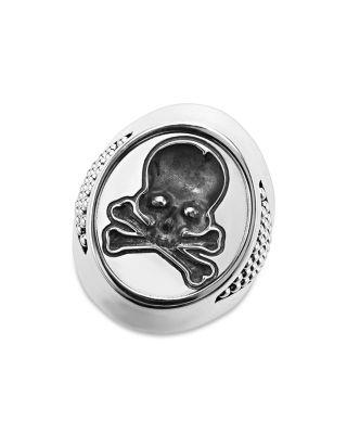 Men's Sterling Silver Anthem Skull Signet Ring - Exclusive by LAGOS