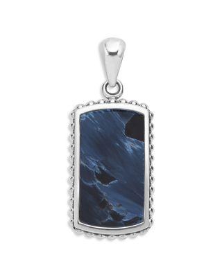 Men's Sterling Silver Anthem Stone Tag Amulet Pendant by LAGOS