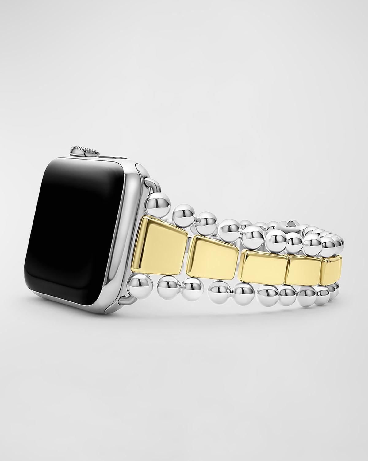 Smart Caviar Sterling Silver and 18K Gold 42mm Link Watchband by LAGOS