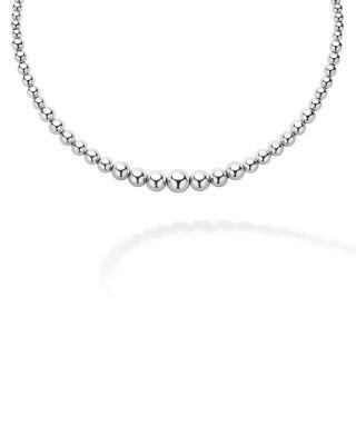 Sterling Silver Caviar Bubbly Petite Graduated Bead Collar Necklace by LAGOS
