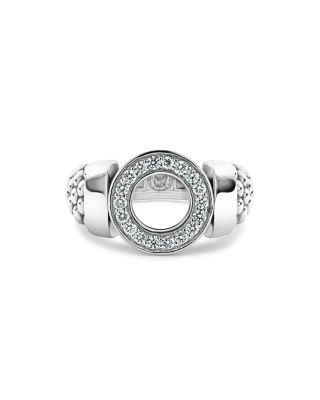 Sterling Silver Caviar Spark Diamond Circle Bead Ring by LAGOS
