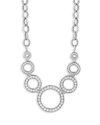Sterling Silver Caviar Spark Diamond Multi Circle Statement Necklace by LAGOS