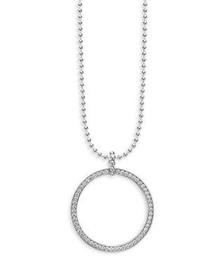 Sterling Silver Diamond Caviar Spark Circle Pendant Necklace by LAGOS