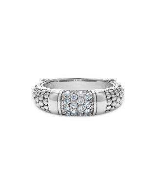 Sterling Silver Signature Caviar Pav&eacute; Diamond Ring by LAGOS
