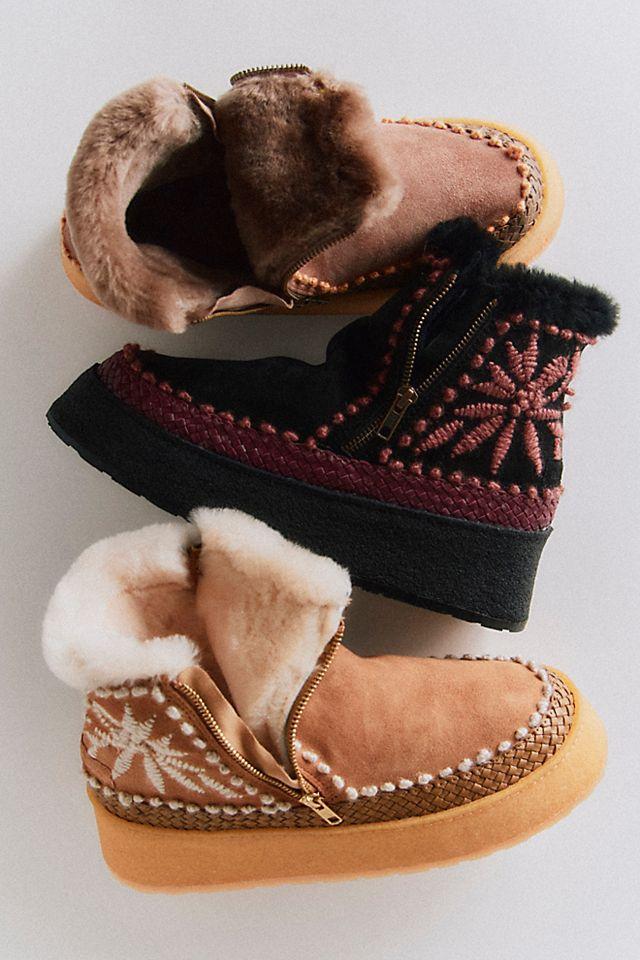 Setsu Platform Floral Stitched Boots by LAIDBACK LONDON | F P MOVEMENT