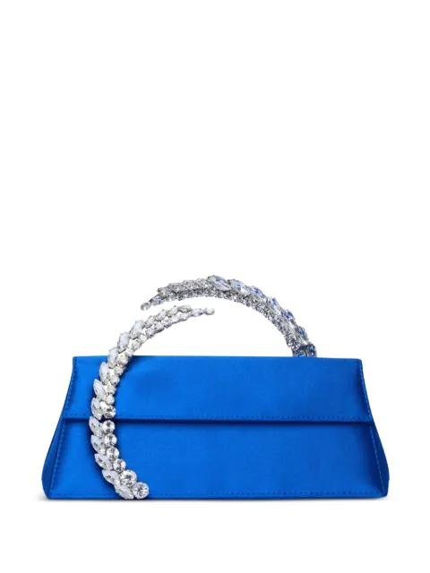 Karma stone-encrusted satin clutch bag by L'ALINGI