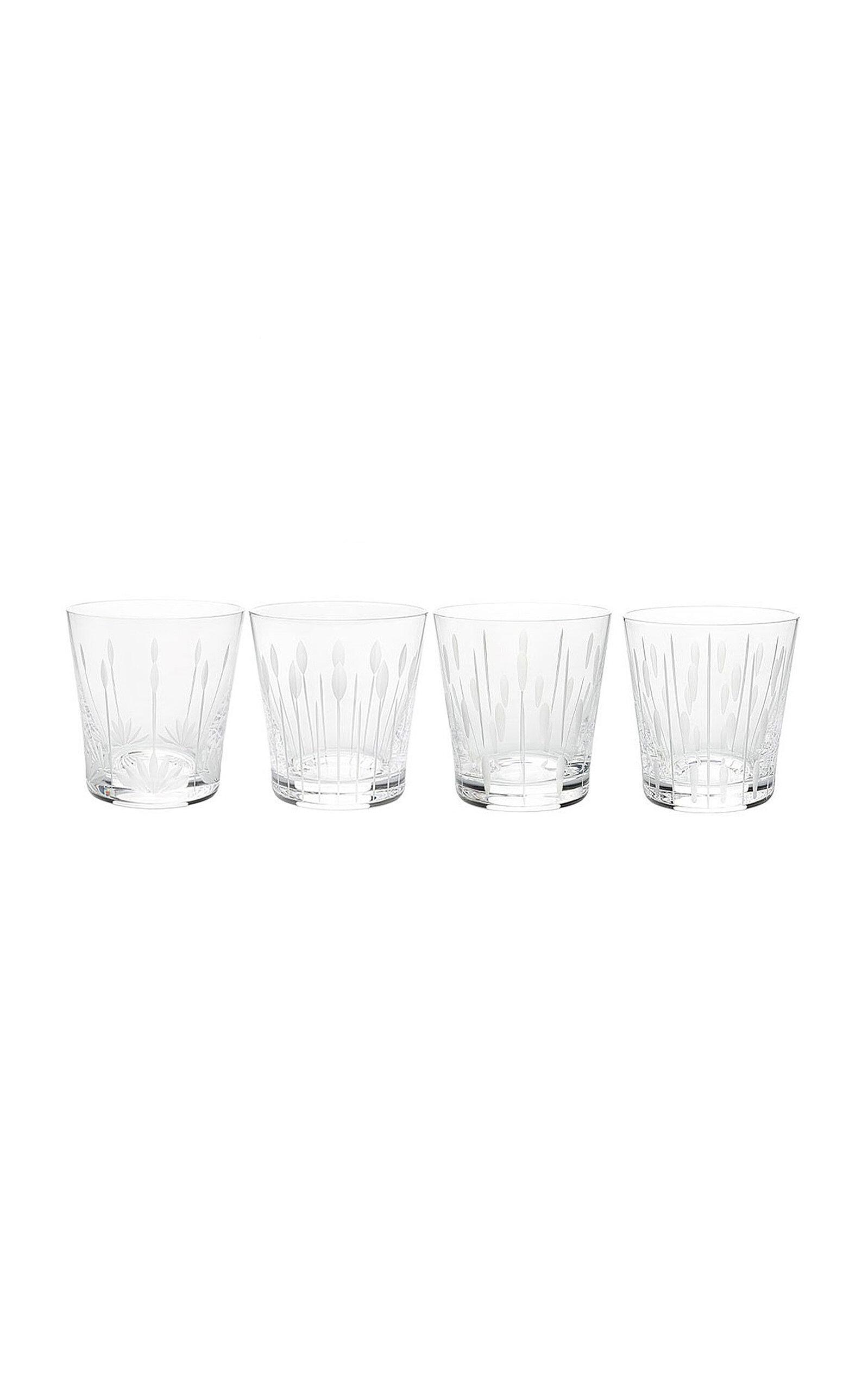 Lalique - Set-of-Four Lotus Crystal Tumblers - Clear - Moda Operandi by LALIQUE