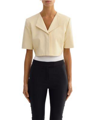 Collarless Leather Jacket by LAMARQUE