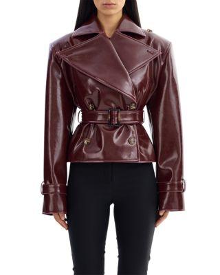 Delania Ladies Belted Faux Leather Jacket by LAMARQUE