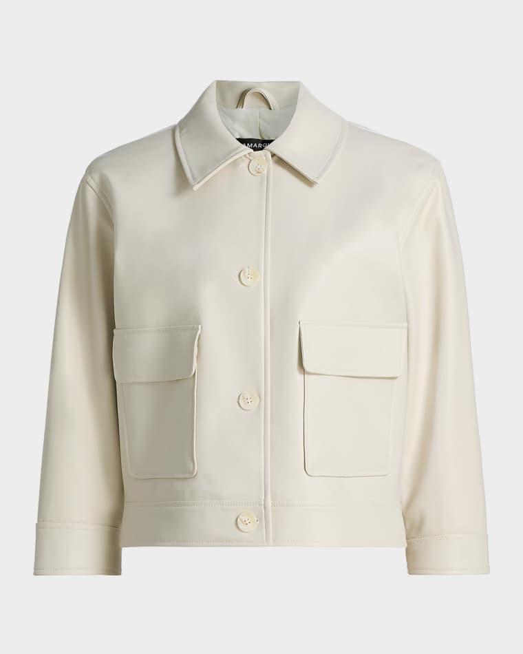 Elara Faux Leather Shirt Jacket by LAMARQUE