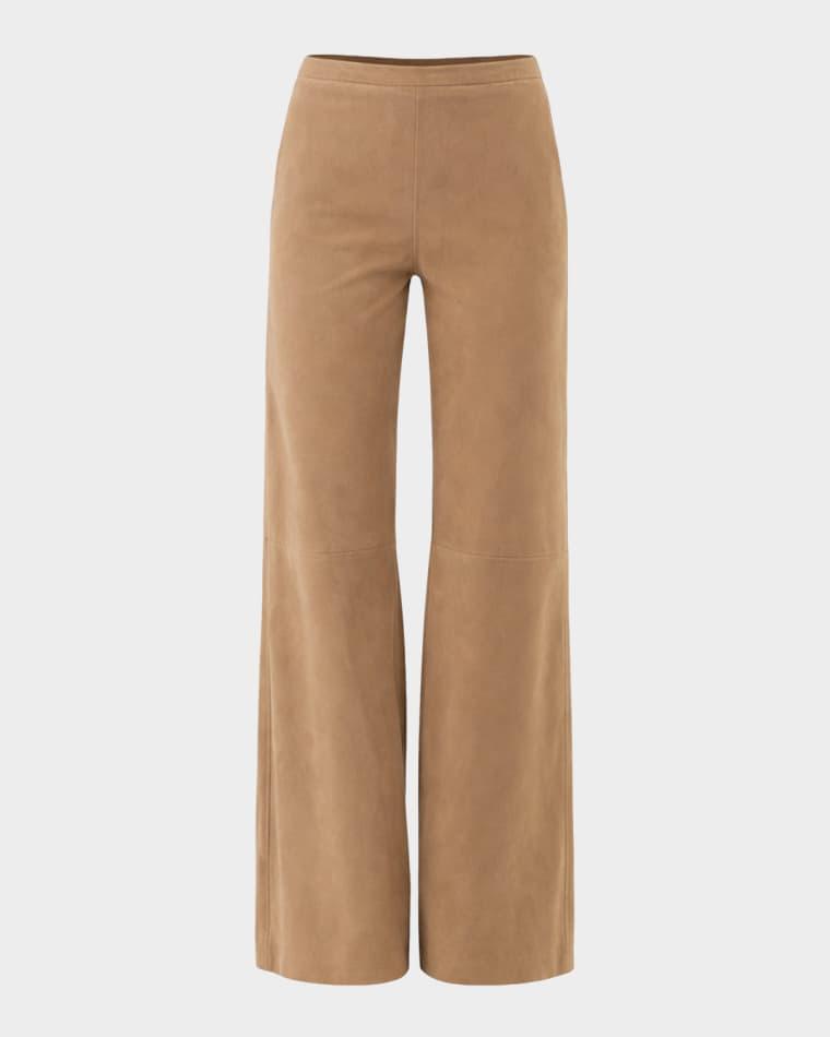 Elise Suede Wide-Leg Pants by LAMARQUE