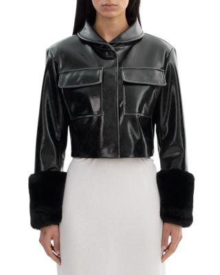 Hedda Faux Leather Fur Cuff Jacket by LAMARQUE