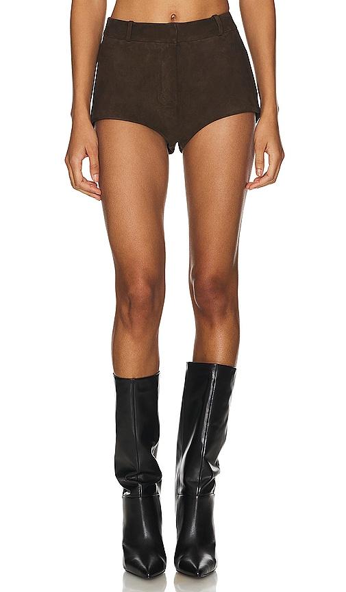 LAMARQUE Annaise Suede Short in Brown by LAMARQUE
