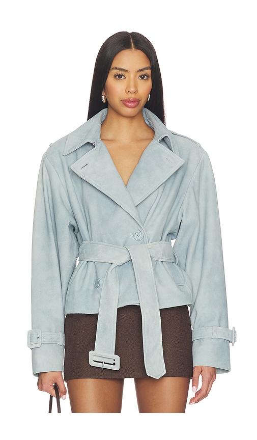LAMARQUE Dhana Cropped Trench Coat in Blue by LAMARQUE