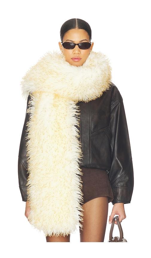 LAMARQUE Haris Faux Fur Scarf in Ivory by LAMARQUE