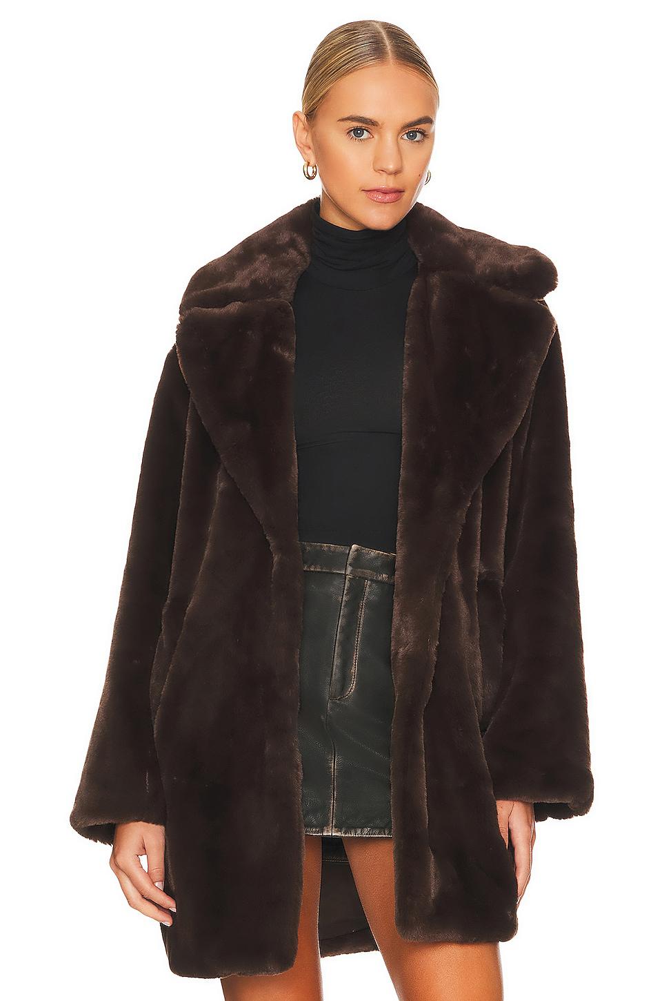 LAMARQUE Linnea Teddy Coat in Brown by LAMARQUE