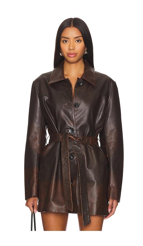 LAMARQUE Marlowe Coat in Brown by LAMARQUE