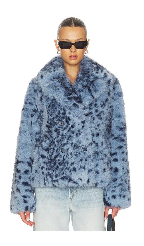 LAMARQUE Ravenna Faux Fur Coat in Blue by LAMARQUE