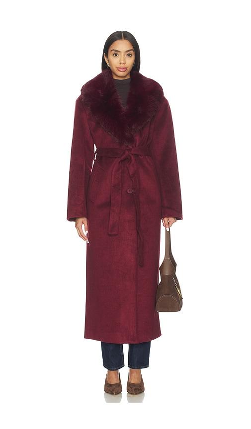 LAMARQUE x REVOLVE Tillie Coat in Burgundy by LAMARQUE