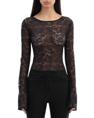 Lace Bell Sleeve Top by LAMARQUE
