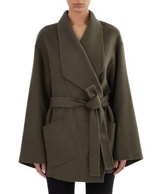 Mekia Belted Double-Face Wool Oversized Wrap Coat by LAMARQUE