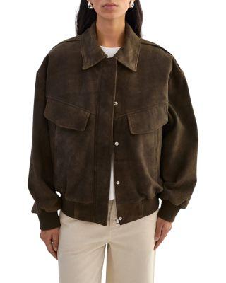 Trevanna Suede Oversized Bomber Jacket by LAMARQUE